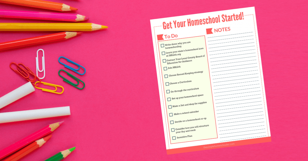 Getting Started with Homeschool Checklist to help mom decide about public school vs homeschool