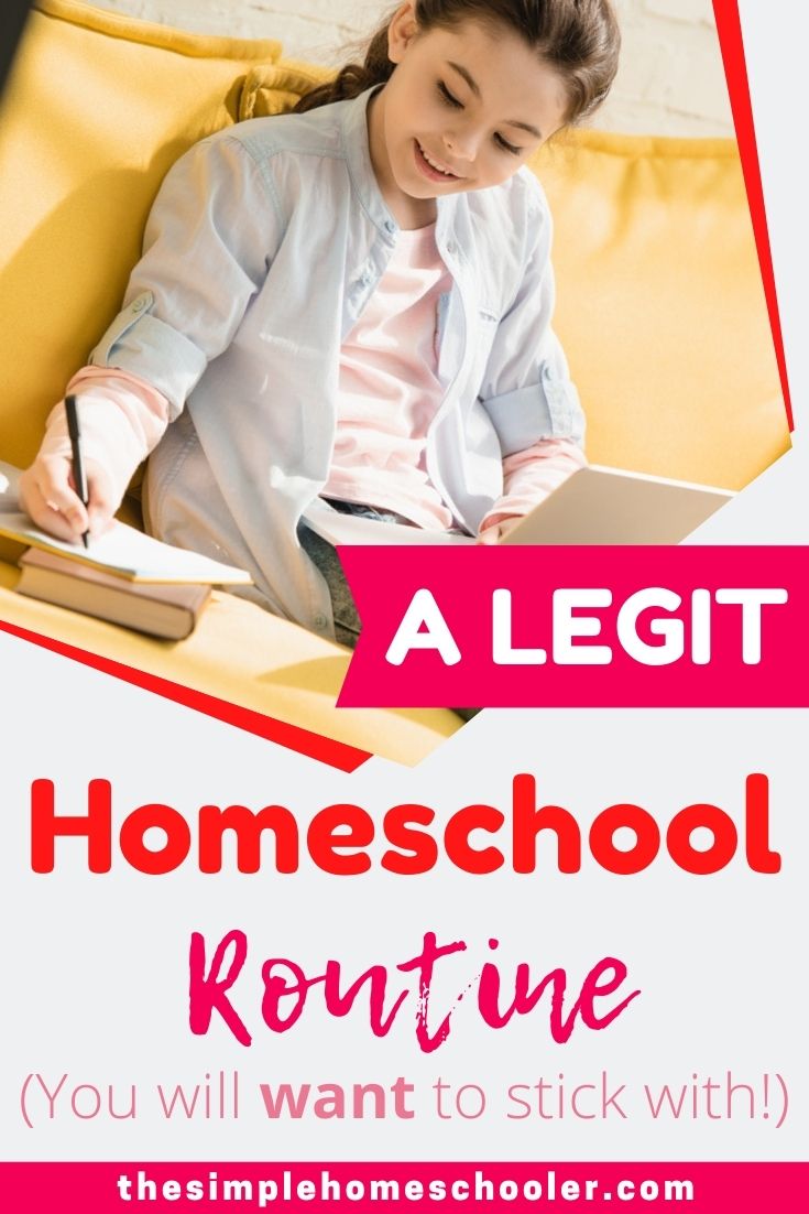 Tired of hearing 'Are we done yet?!' during your homeschool day? This simple and flexible homeschool routine is the key to stop the whining and kickstart your kids' productivity! It will give you a daily schedule that is just right for your unique kids. I have been using this routine method for over 3 years in my homeschool and it works - for all my kids! There is even a free printable with so you can get going today!