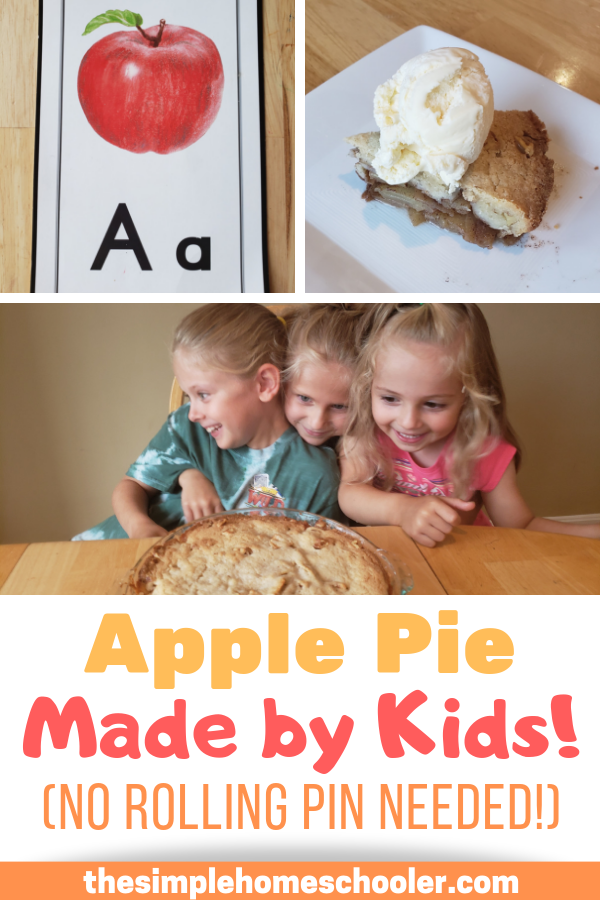 Looking for some fun kindergarten apple activities to do with your kid? This super easy apple pie is our absolute favorite for all things letter of the week, apple theme week, and fall fun!
