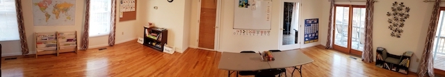 Panoramic view of homeschool room