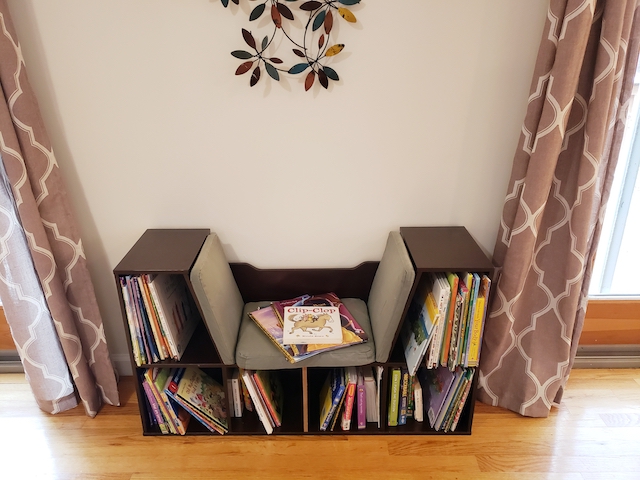 Reading nook for homeschool room