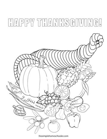 Free Printable Cornucopia Coloring Pages for Kids and Adults! - The ...