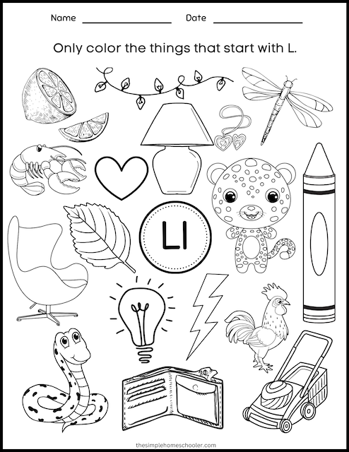 15 Letter L Worksheets Free Easy Print The Simple Homeschooler