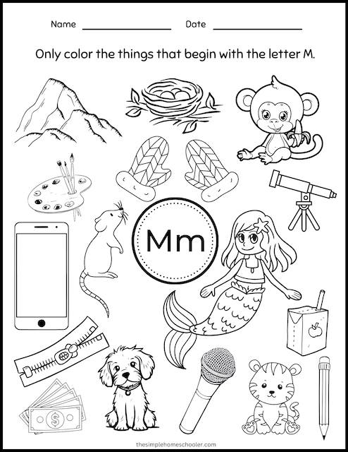 kindergarten worksheets letter m Letter M Worksheet 6