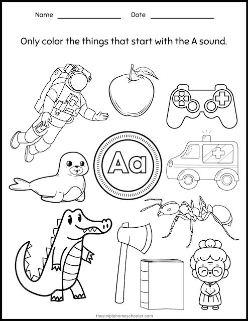 Letter A Worksheet 6