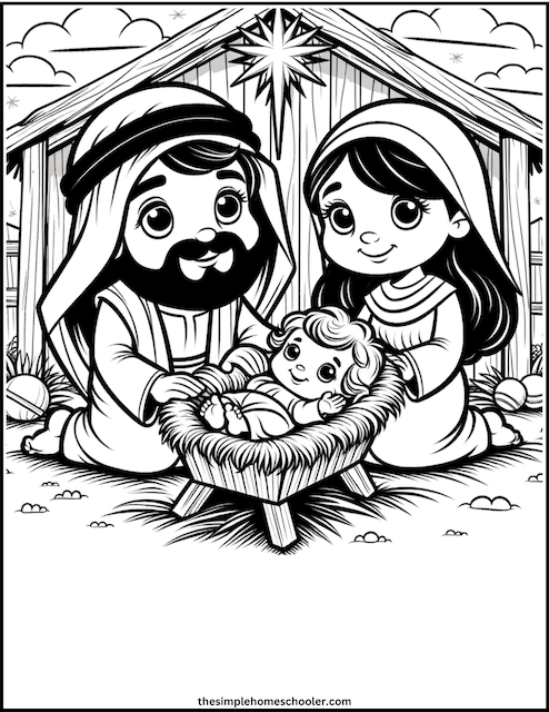 Free Nativity Coloring Pages: Perfect Printable Christmas Fun! - The Simple Homeschooler