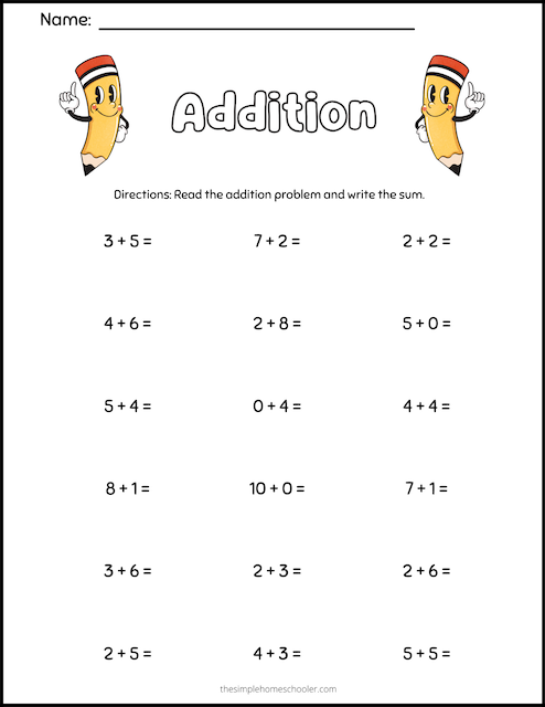 Kindergarten Addition Worksheet 18