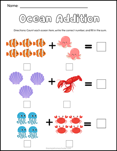 Kindergarten Addition Worksheet 6