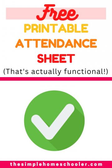 Best Free Printable Homeschool Attendance Sheet - The Simple Homeschooler