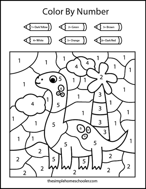 Free Easy Color By Number Worksheets For Kindergarten - The Simple ...