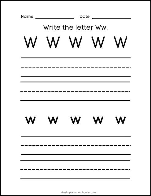 Letter W Printables - 4
