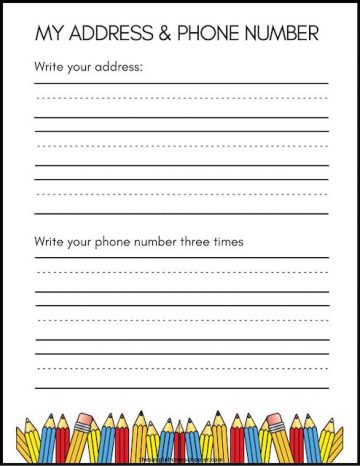 Free Awesome Address & Phone Number Worksheets: Easy Print! - The ...