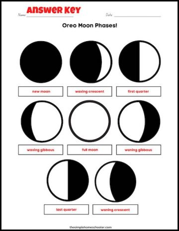 Tasty Oreo Phases of the Moon Worksheet With Answer Key: Free &amp; Easy ...