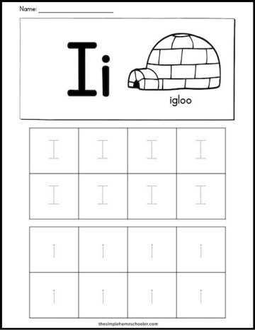 6 Free Letter I Tracing Worksheets: Easy Print! - The Simple Homeschooler