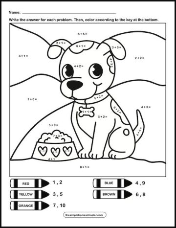 10 Bright Addition Color by Number Worksheets: Easy Print! - The Simple ...