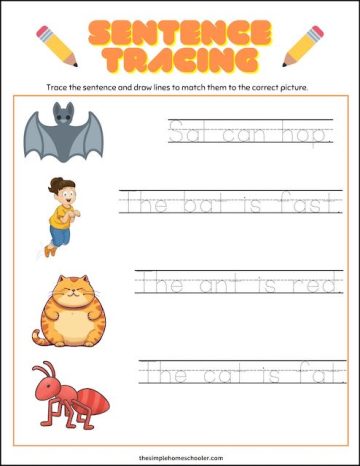 Silly Sentence Tracing Worksheets for Kids: Free &amp; Easy Print - The ...