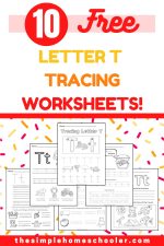 10 Free Letter T Tracing Printable Worksheets For Kids - The Simple ...