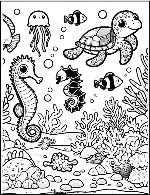 Under the Sea Coloring Page 3