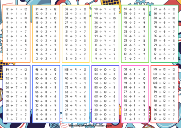 Best Free Division Chart Printable PDF: Up To The 12 Facts! - The ...